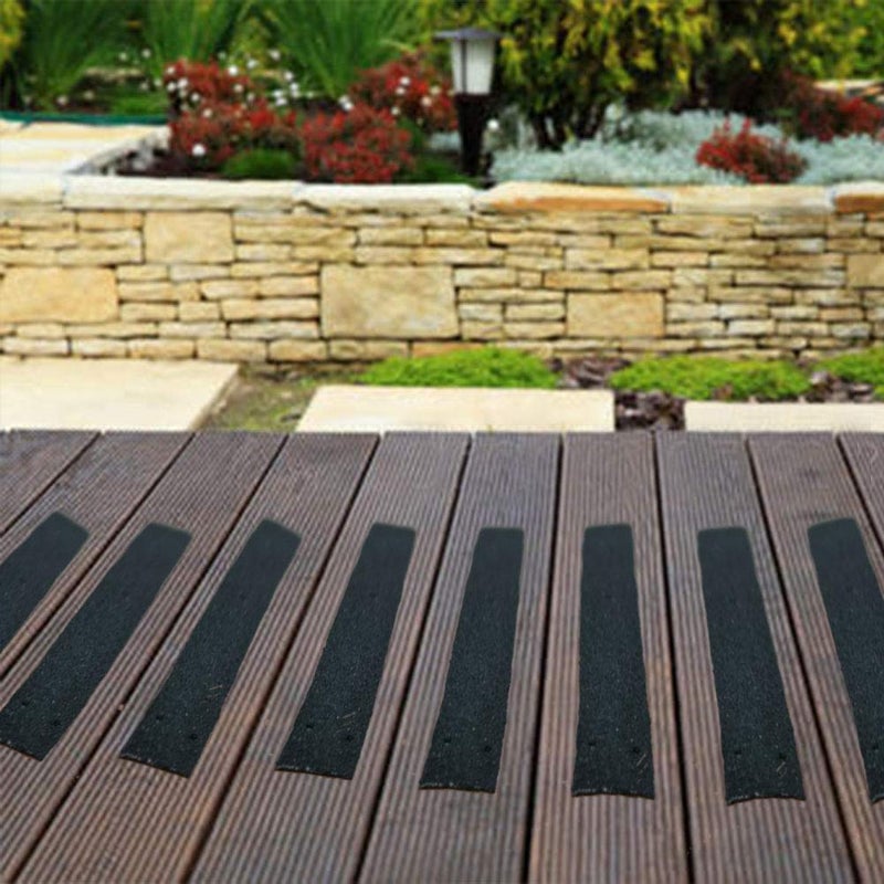 zosenda Non Slip Decking Strip, zosenda 5 Pcs 50mm x 400mm Anti-Slip Floor Decking Grip, Timber Wooden Stop Slipping Tape Black Safety Treads (Black) - Image 5